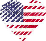 Logo of Top Gnorimies - USA, Heart Shaped Image of USA flag.
